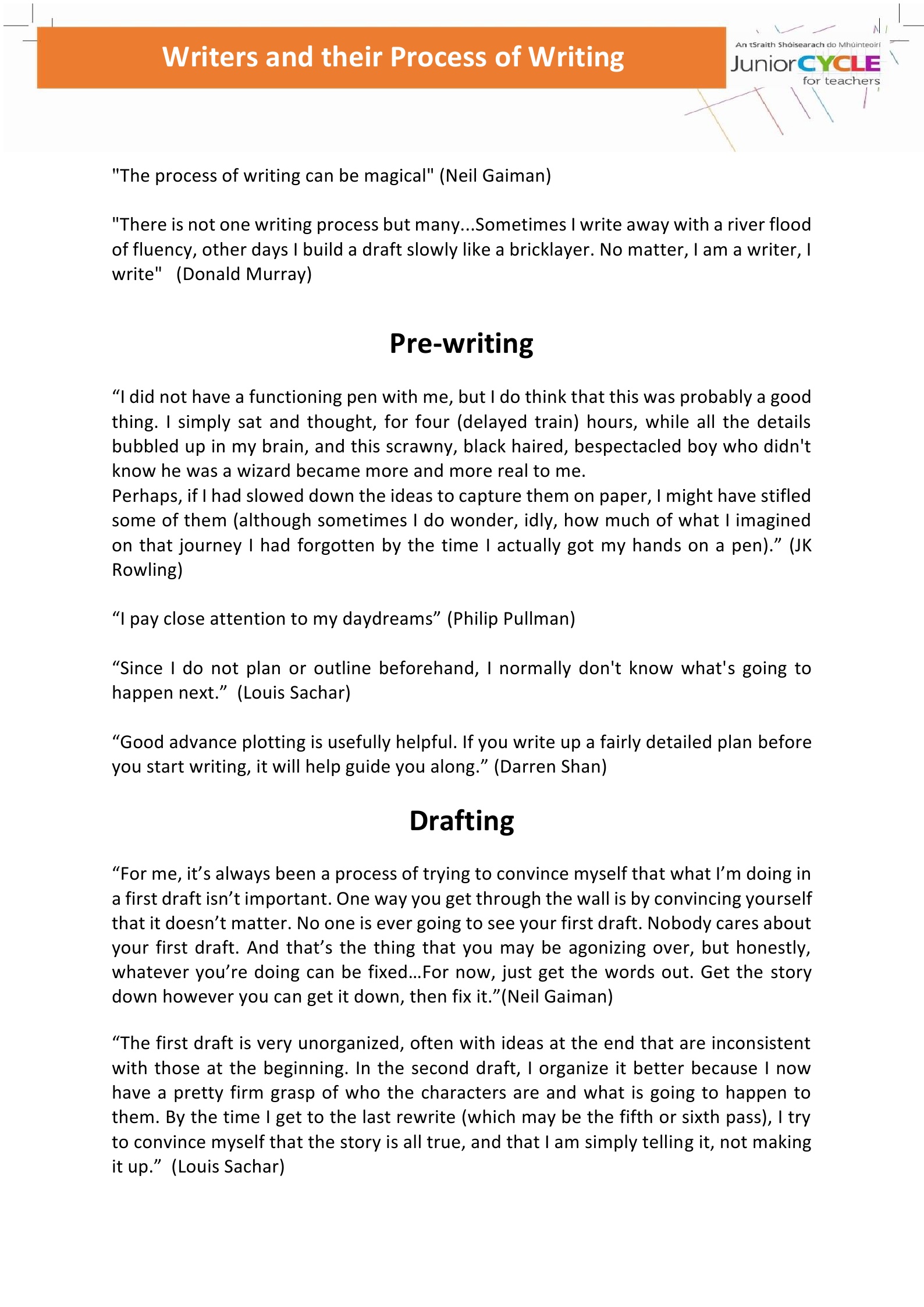 Writers and their Process of Writing