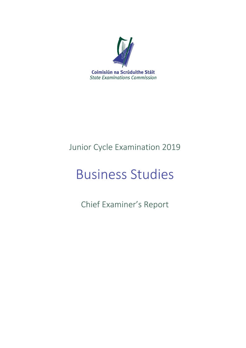 Chief Examiner's Report