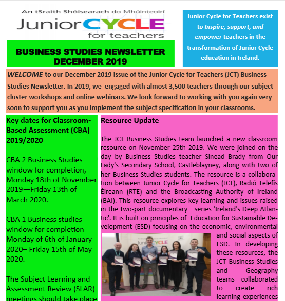 Business Studies Newsletter December 2019