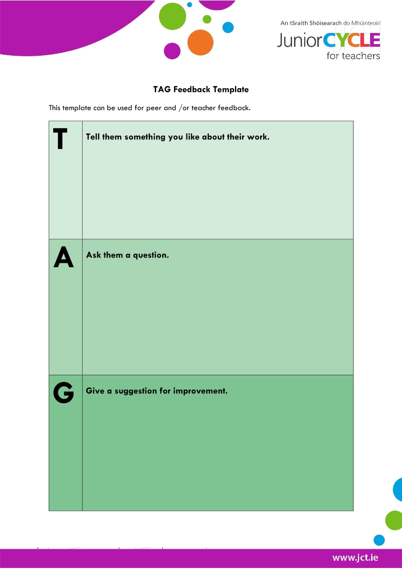 TAG Feedback Template