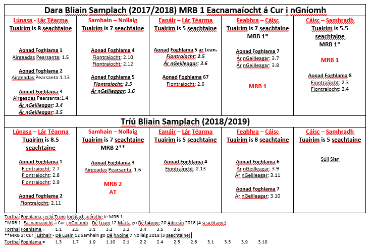 Plean Samplach 2ú & 3ú Bliain Eacnamaíocht mar rogha MRB