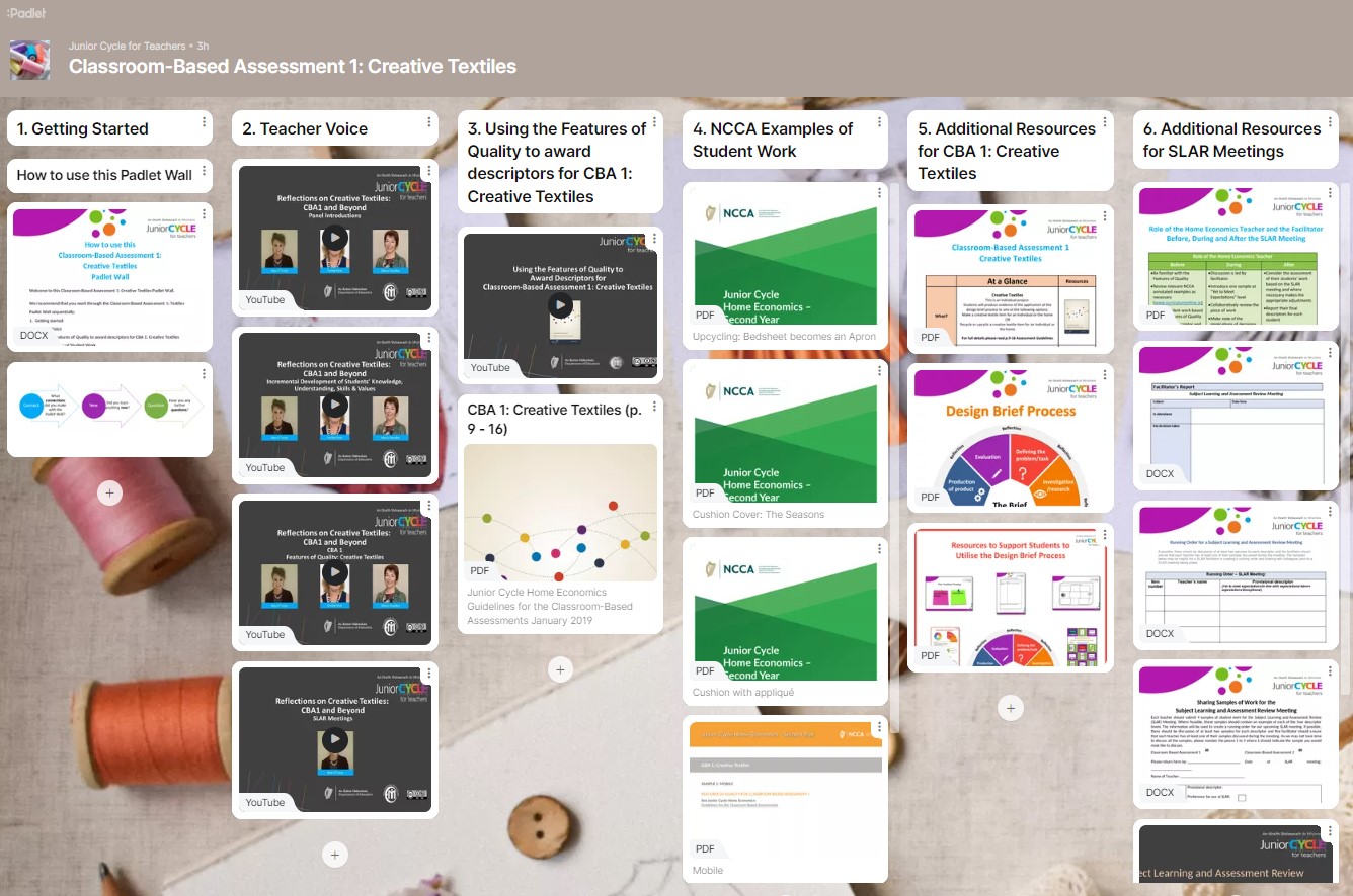 Padlet: CBA 1 Creative Textiles