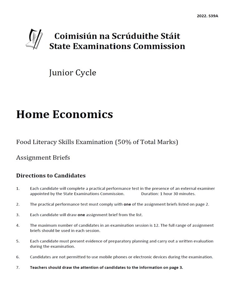 State Examinations Food Literacy Skils Briefs