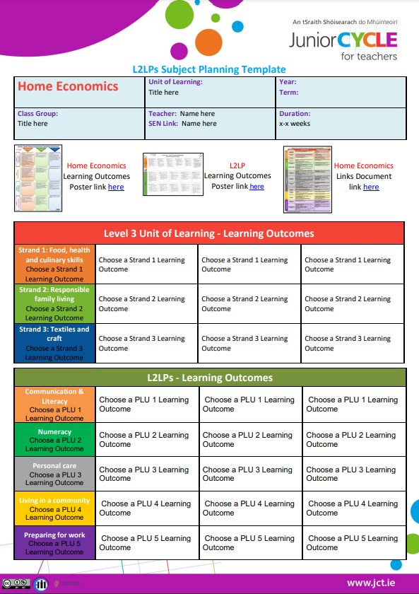 L2LPs Subject Planning Template