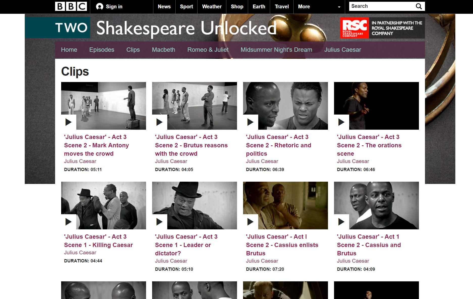 BBC Two Shakespeare unlocked