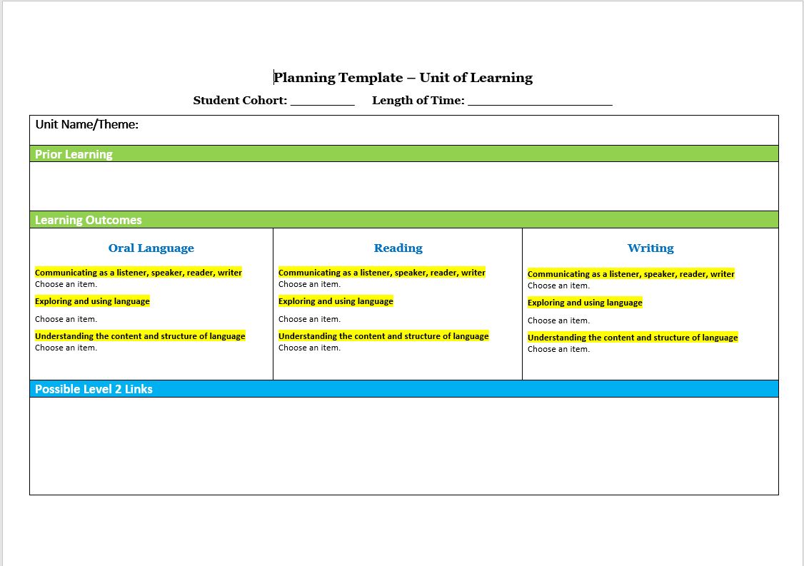 Interactive Planning Template Landscape