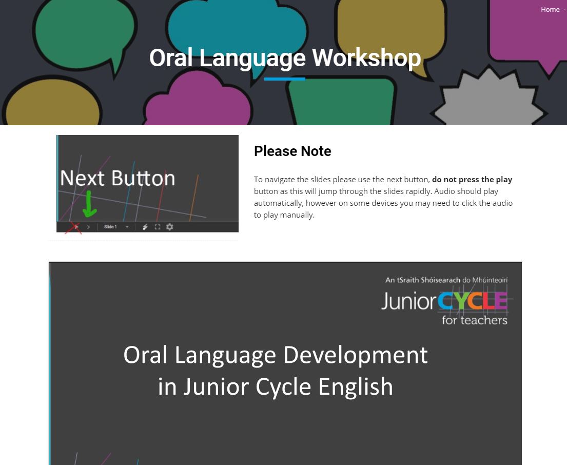 Oral Language Development in Junior Cycle English