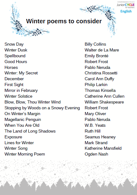 Winter poems to consider