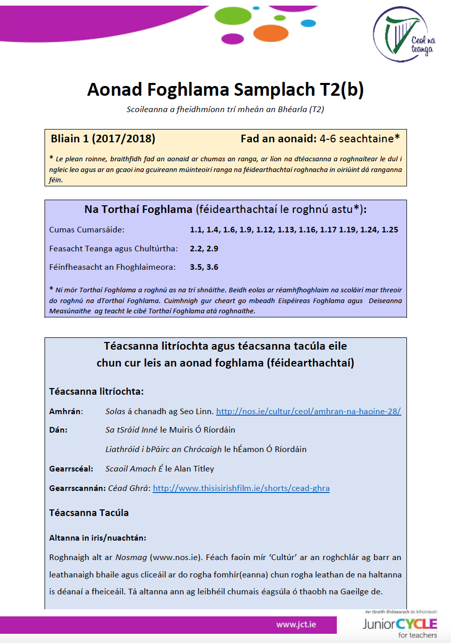 T2 - Aonad Foghlama Samplach 'B'