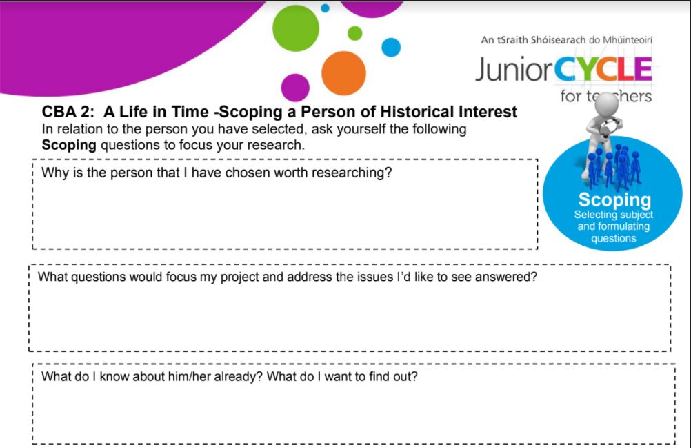 Scoping a Person of Historical Interest for CBA 2 A Life in Time