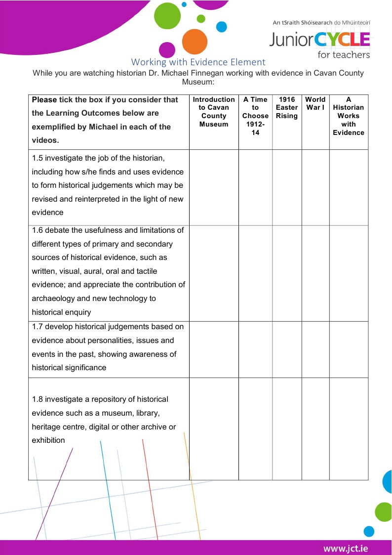 Working with Evidence Element