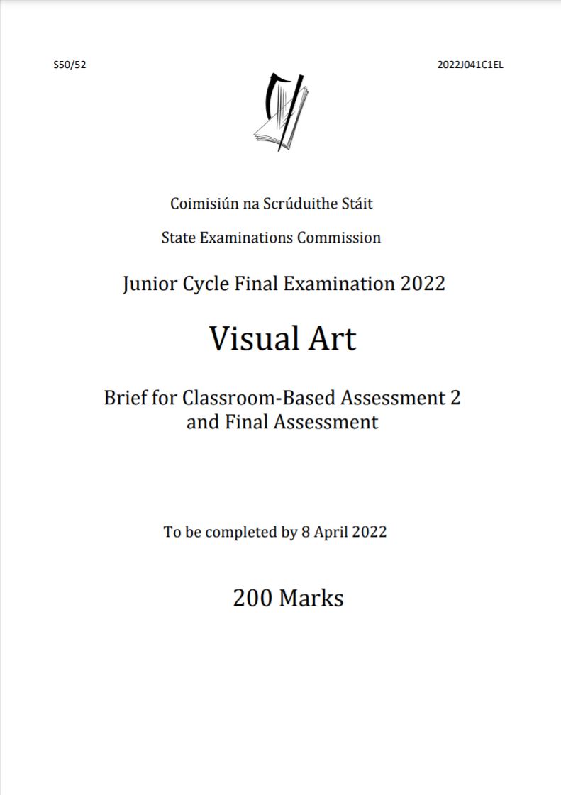 Brief for Classroom-Based Assessment 2 and the state-certified Final Assessment for JC Visual Art