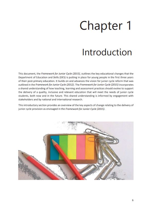 Framework for Junior Cycle 2015 Introduction