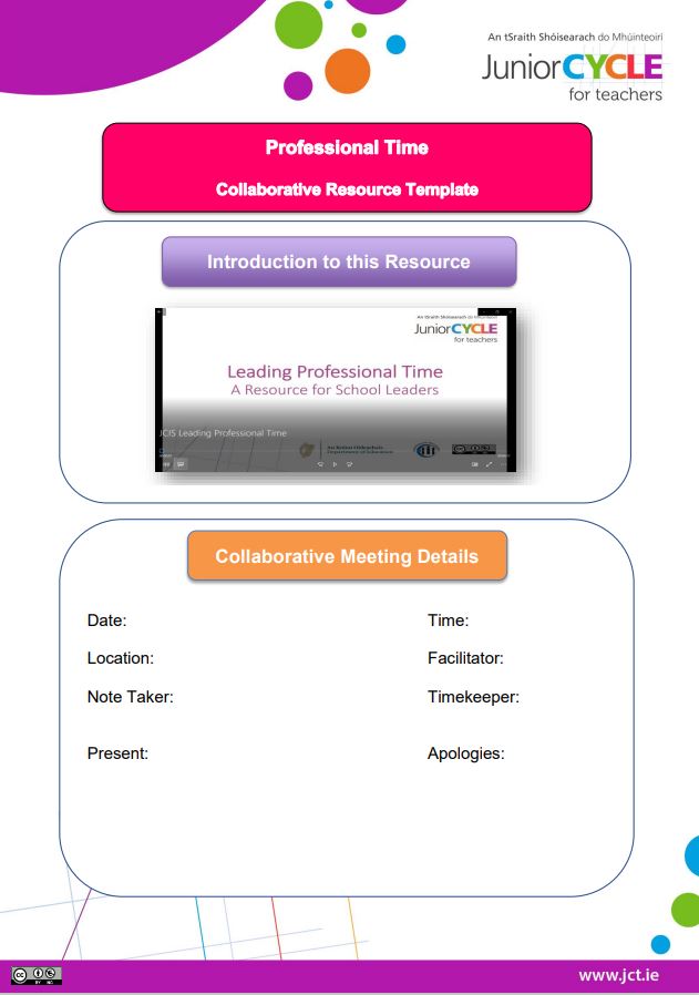 Professional Time Collaborative Resource Template