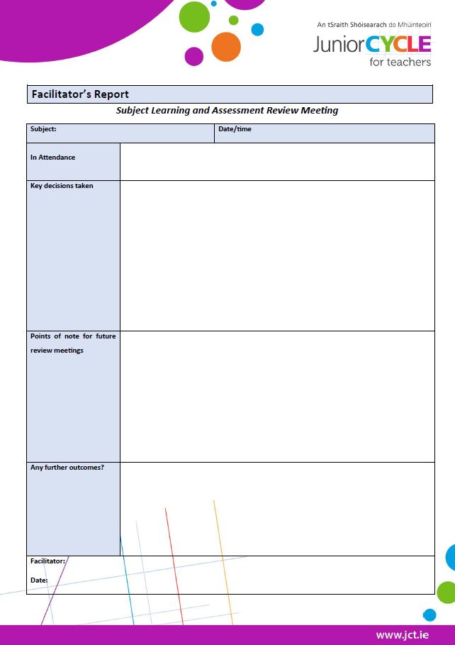 Facilitator's Report for SLAR Meeting