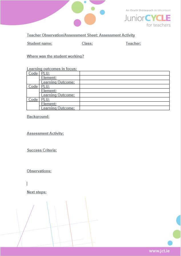 Assessment Activity Task Editable