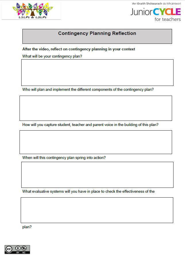 Contingency Planning Reflection