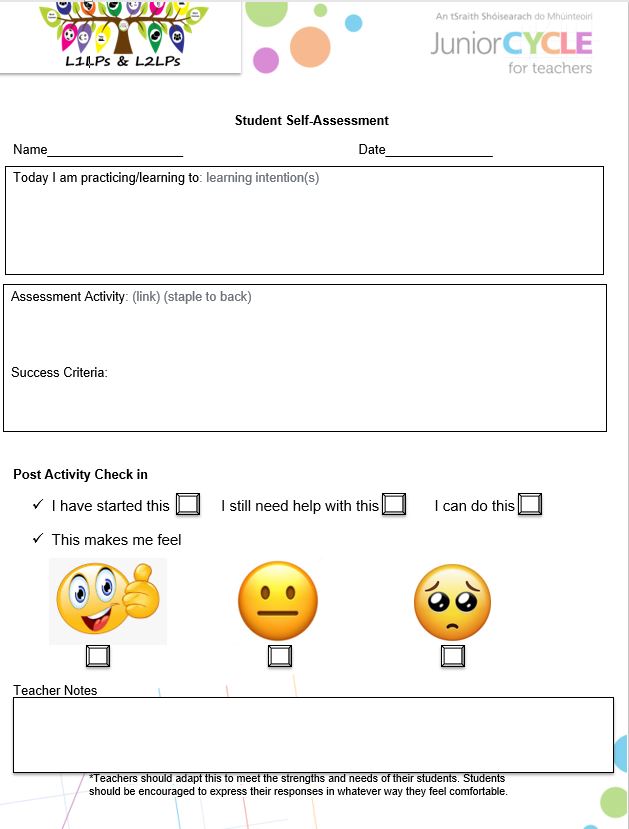 Student Self Assessment