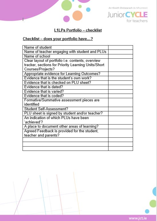 Portfolio Checklist