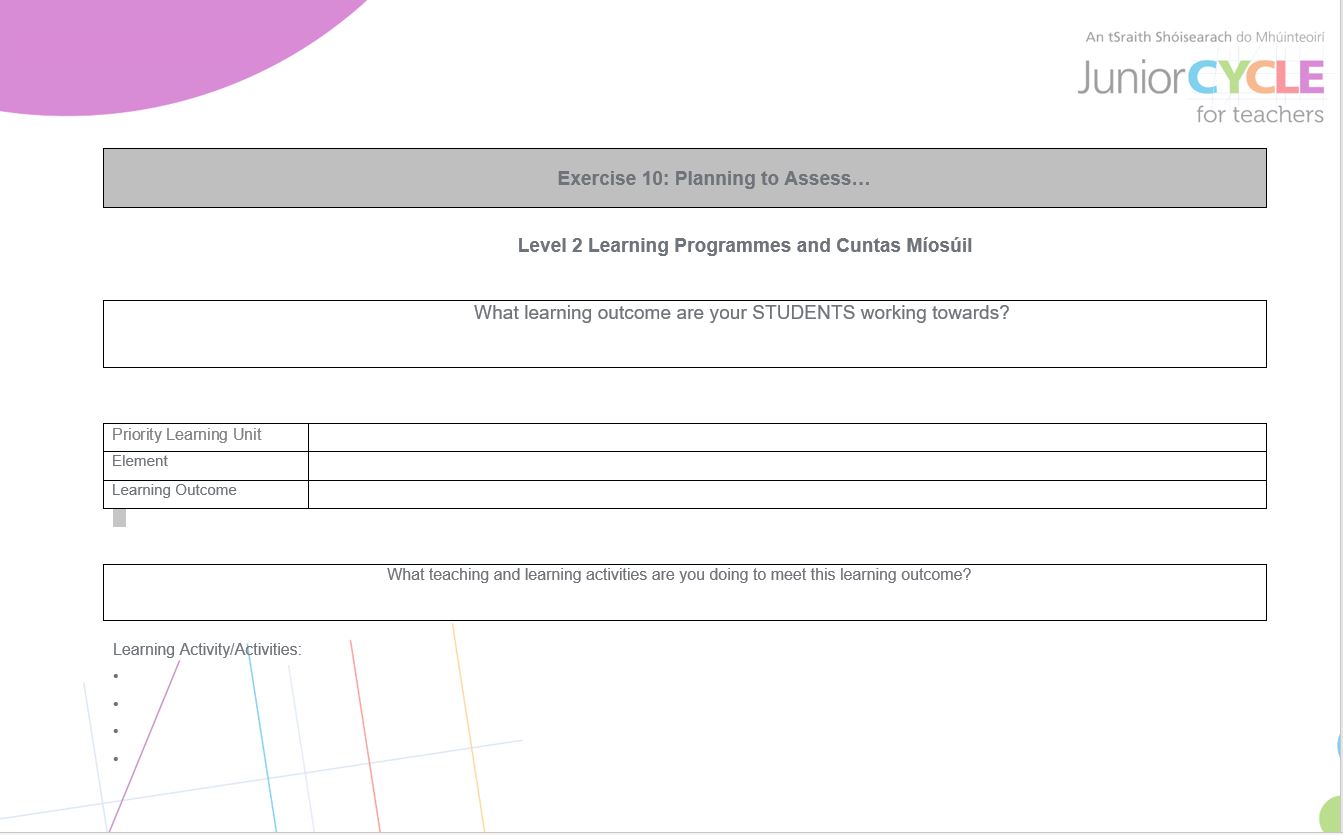 Planning to Assess Single Learning Outcome