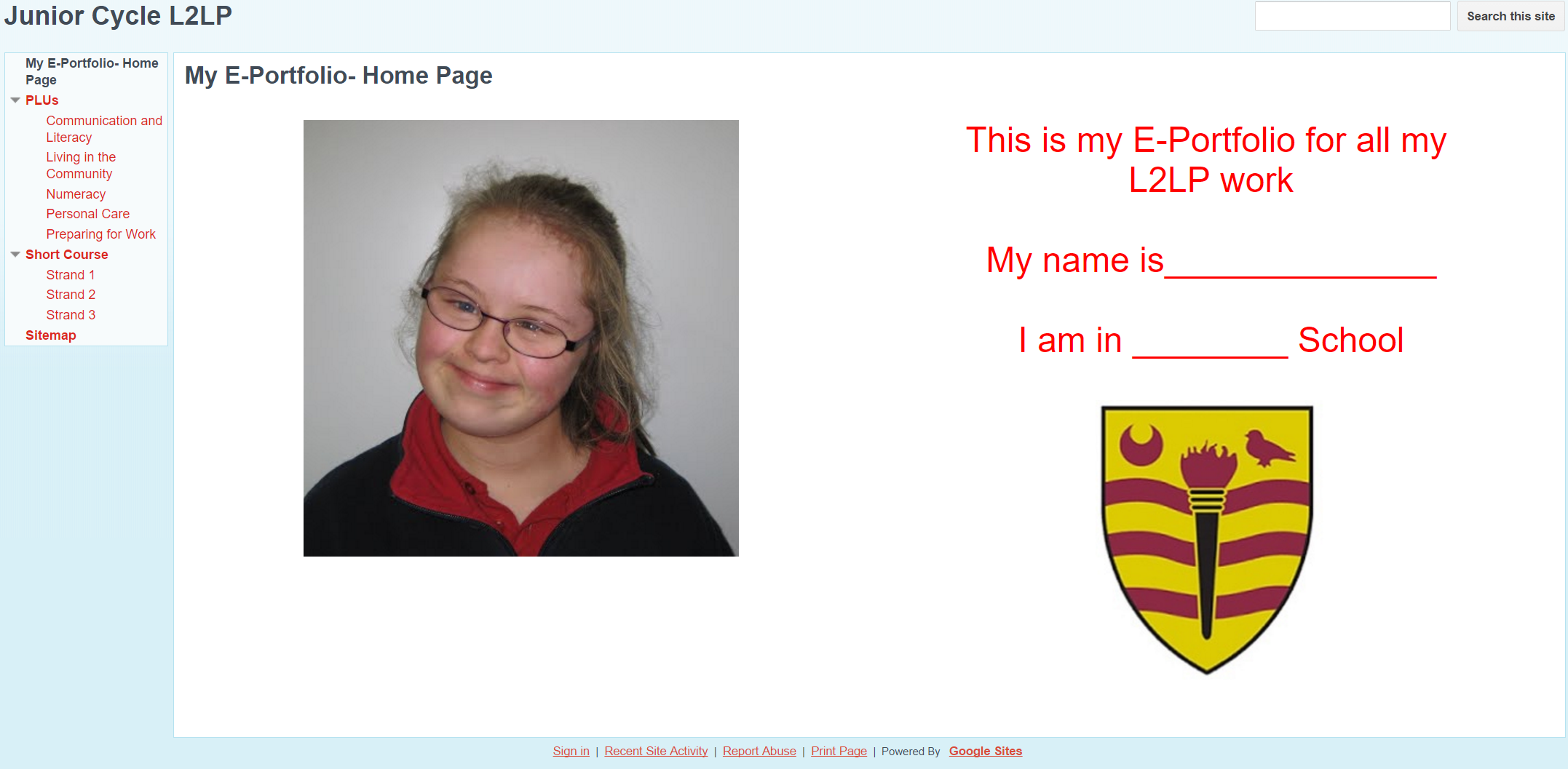 L2LPs E Portfolio Google Sites