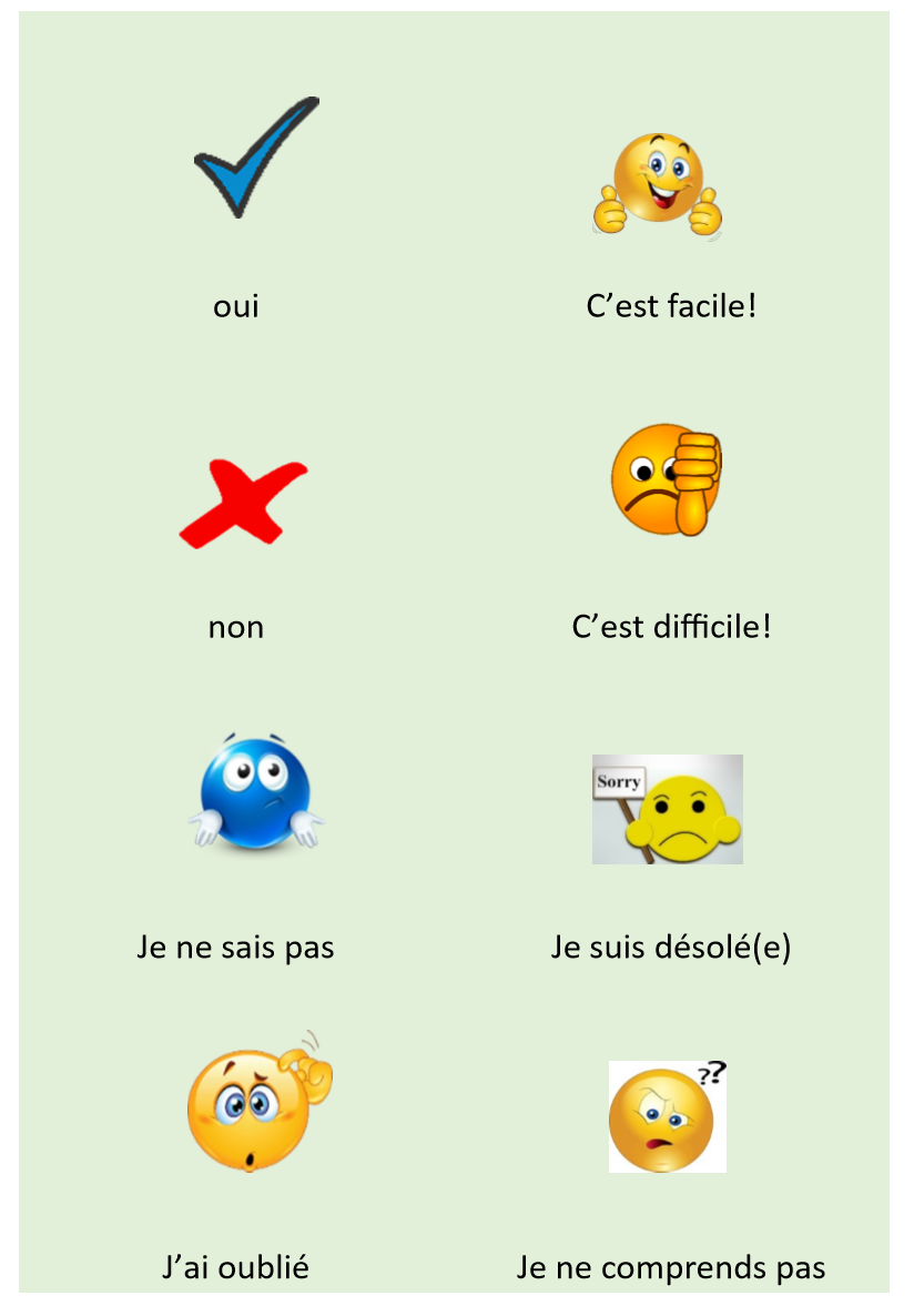 Classroom language flashcards French image
