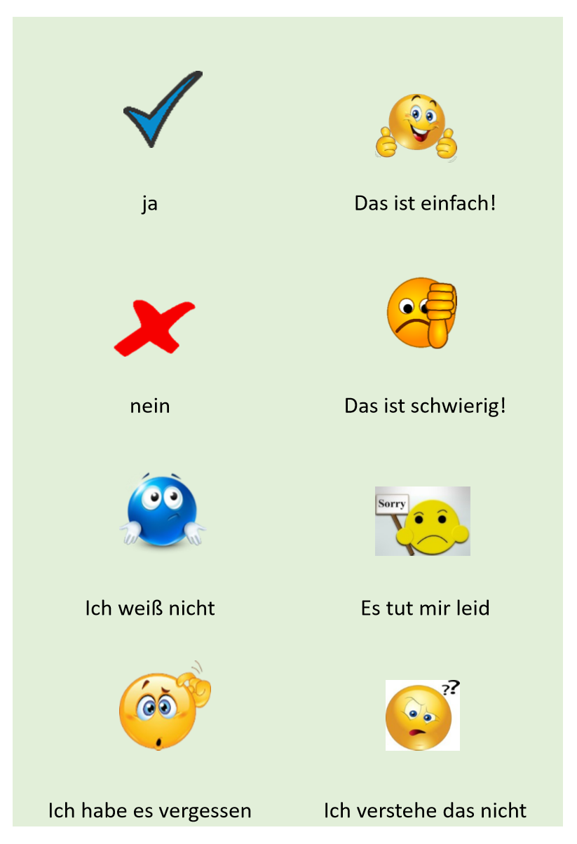 Classroom language Flashcards German