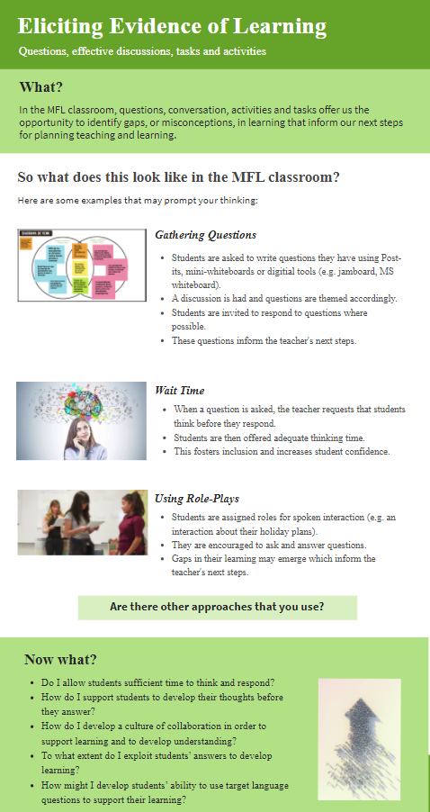 Eliciting Evidence of Learning