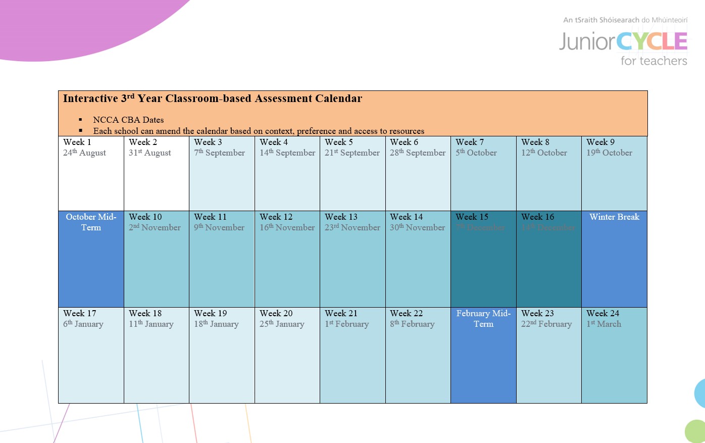 Interactive 3rd Year CBA Calendar 2020-21