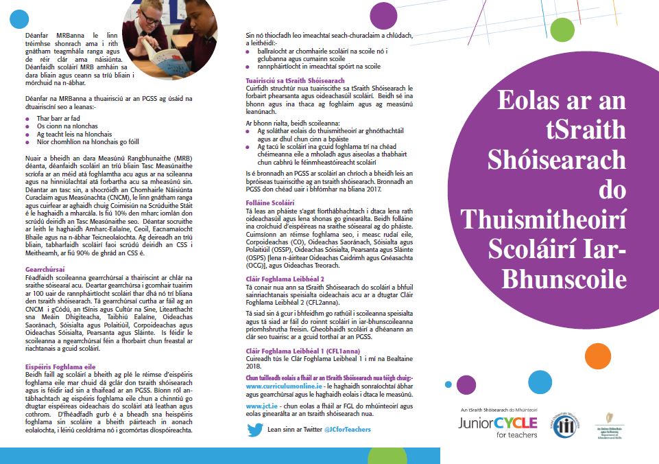 Bileog Eolais do Thuismitheoirí Scoláirí Iar-Bhunscoile