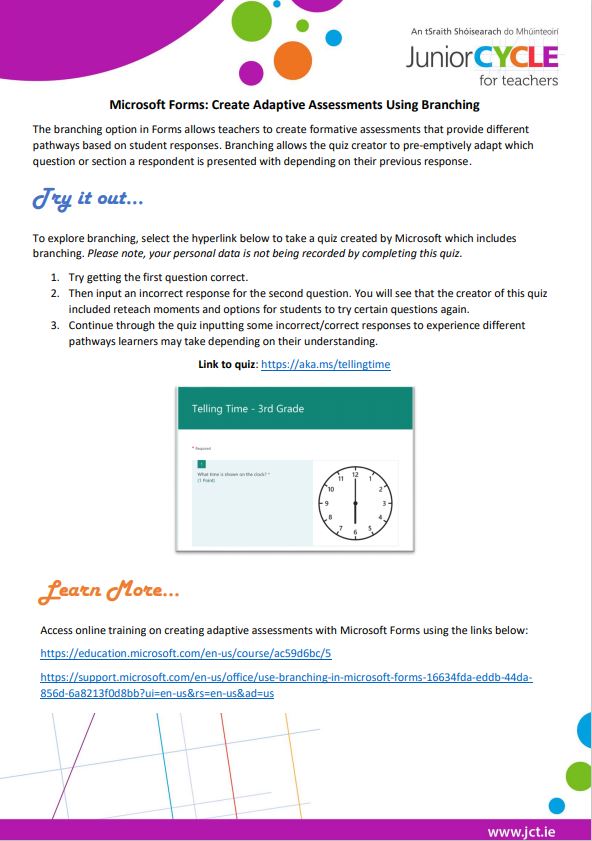 Microsoft Forms Adaptive Assessment Using Branching