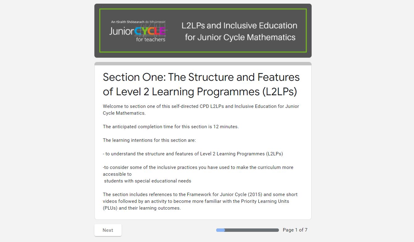 L2LPs and Inclusive Education Section 1