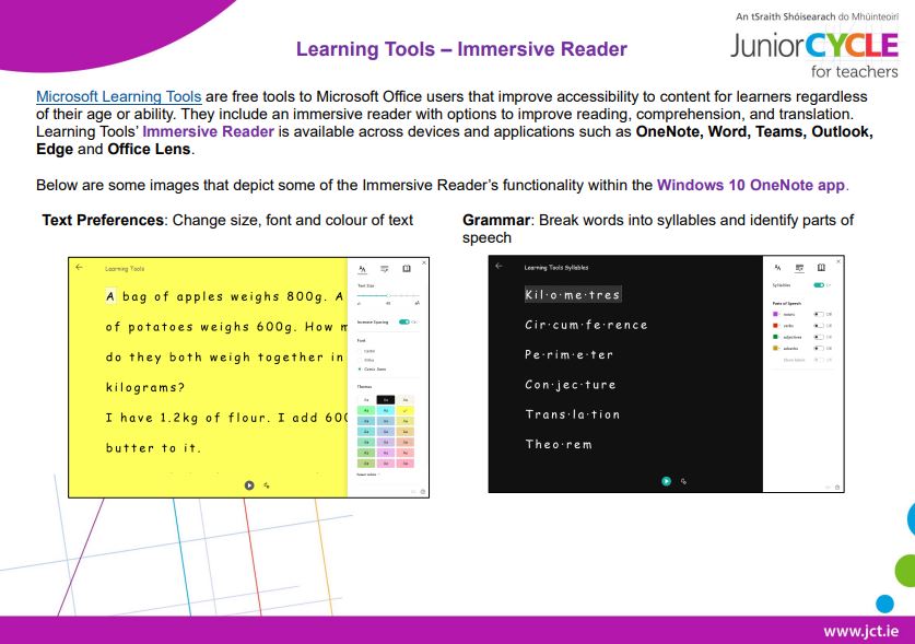 Learning Tool - Immersive Reader