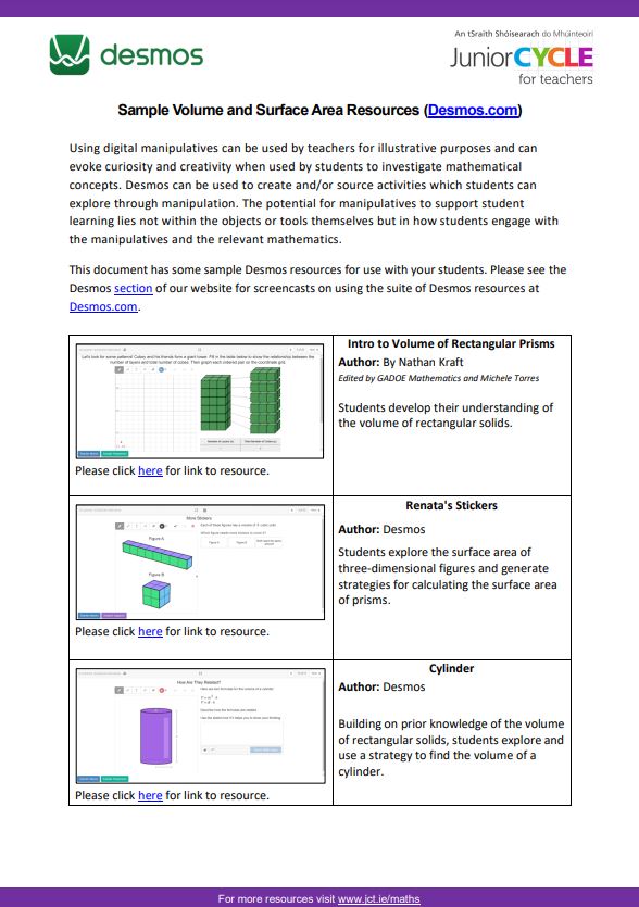 Sample Volume and Surface Area Resources