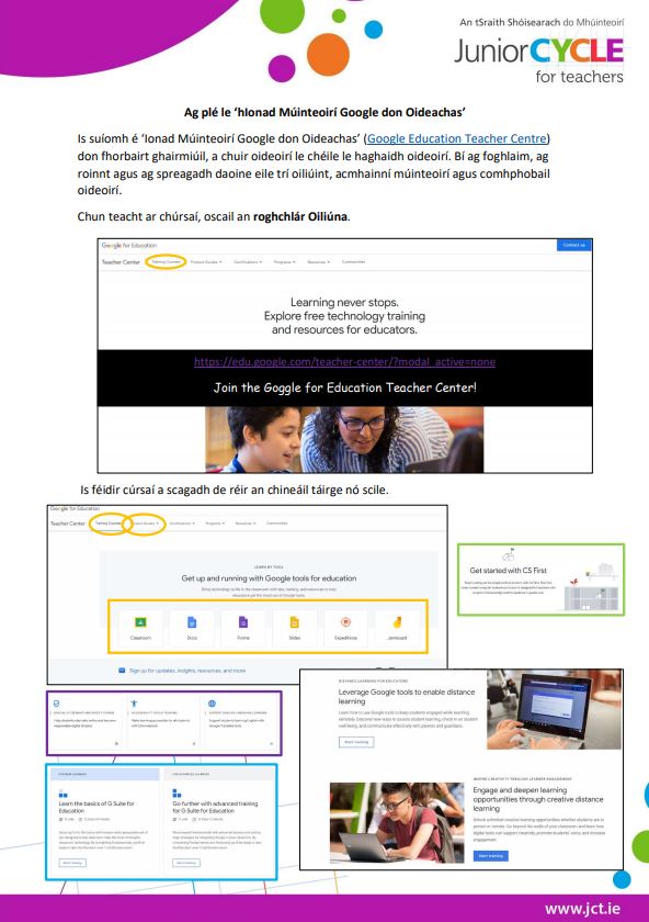 Ag plé le ‘hIonad Múinteoirí Google don Oideachas’