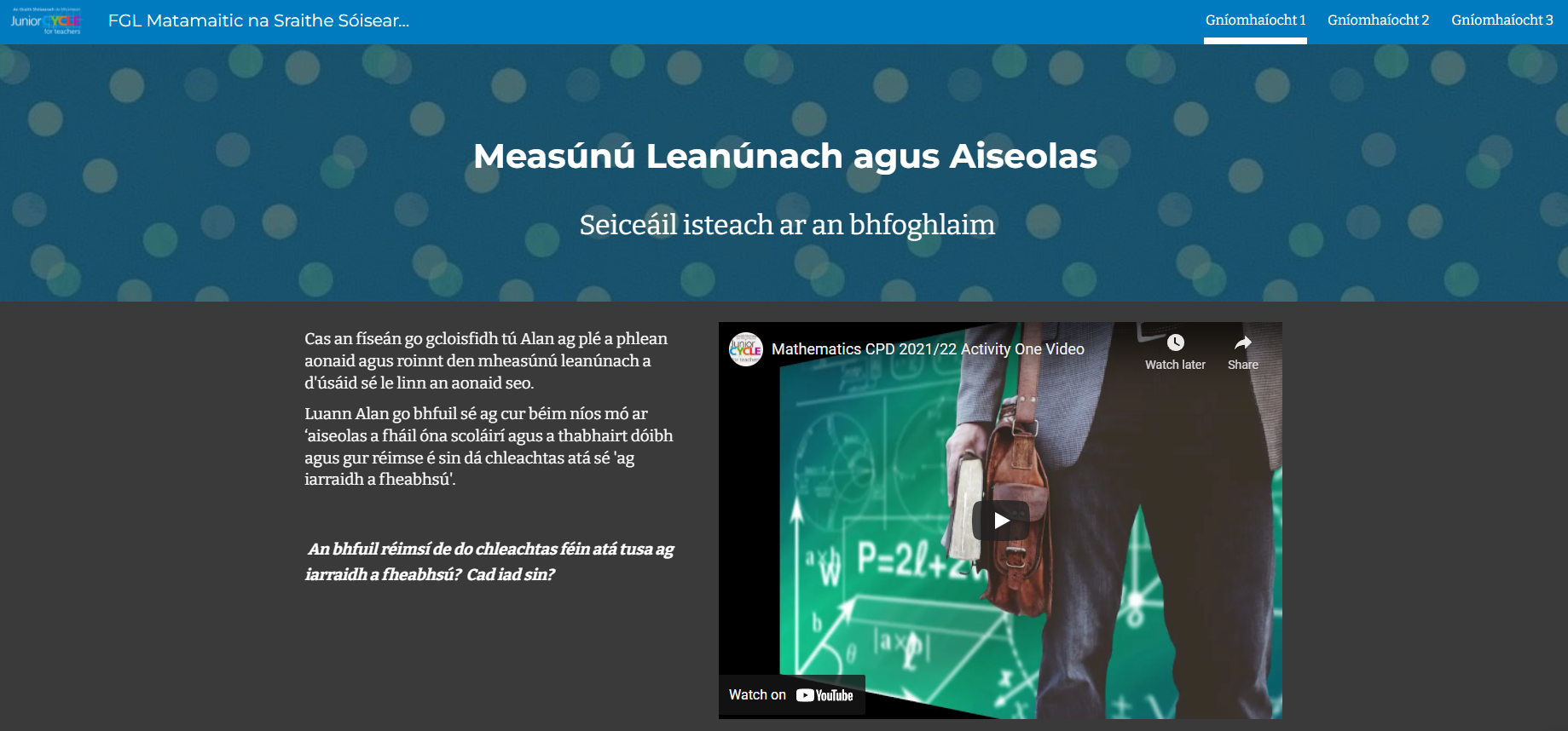 Measúnú agus Aiseolas leanúnach