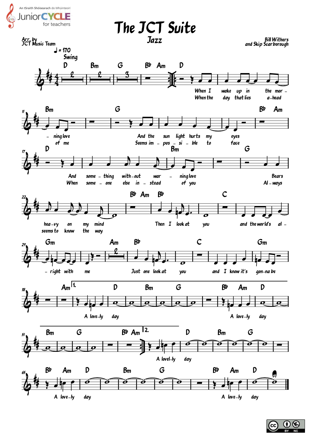 JAZZ: Possible 1st Year Learning - Lead Sheet