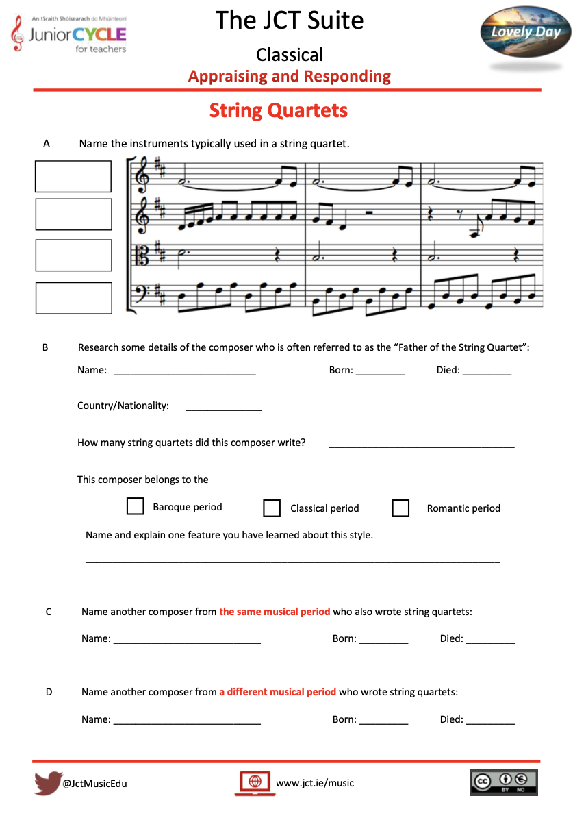 Appraising and Responding - String Quartets
