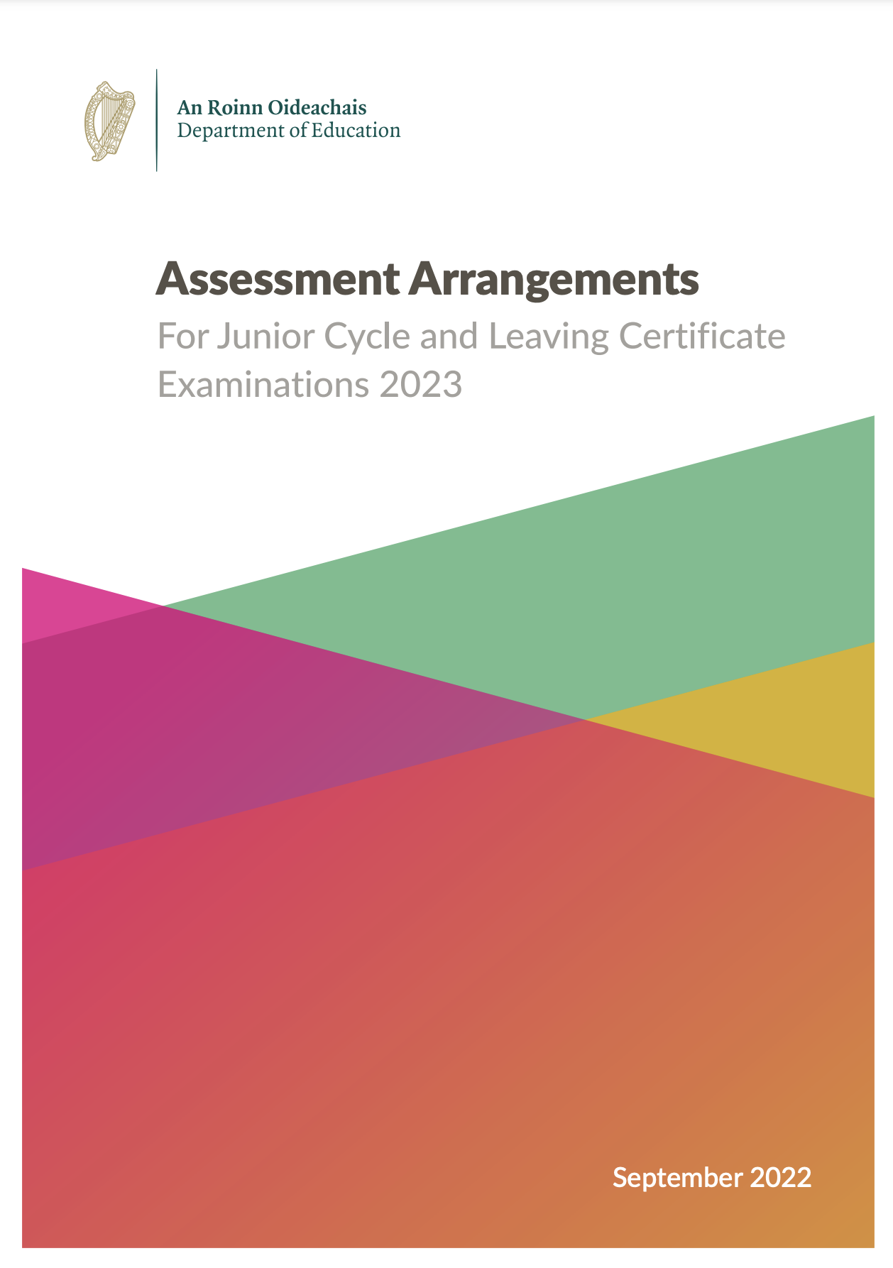 Assessment Arrangements for Junior Cycle and Leaving Certificate Examinations 2023