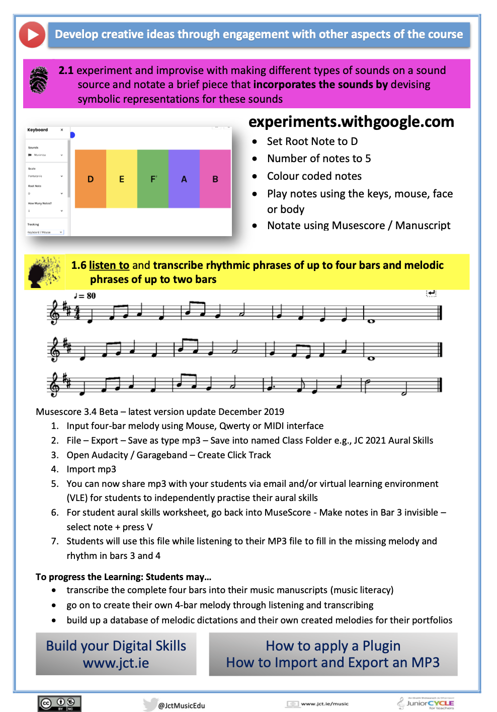 Create through engaging with Pentatonic and Aural Skills