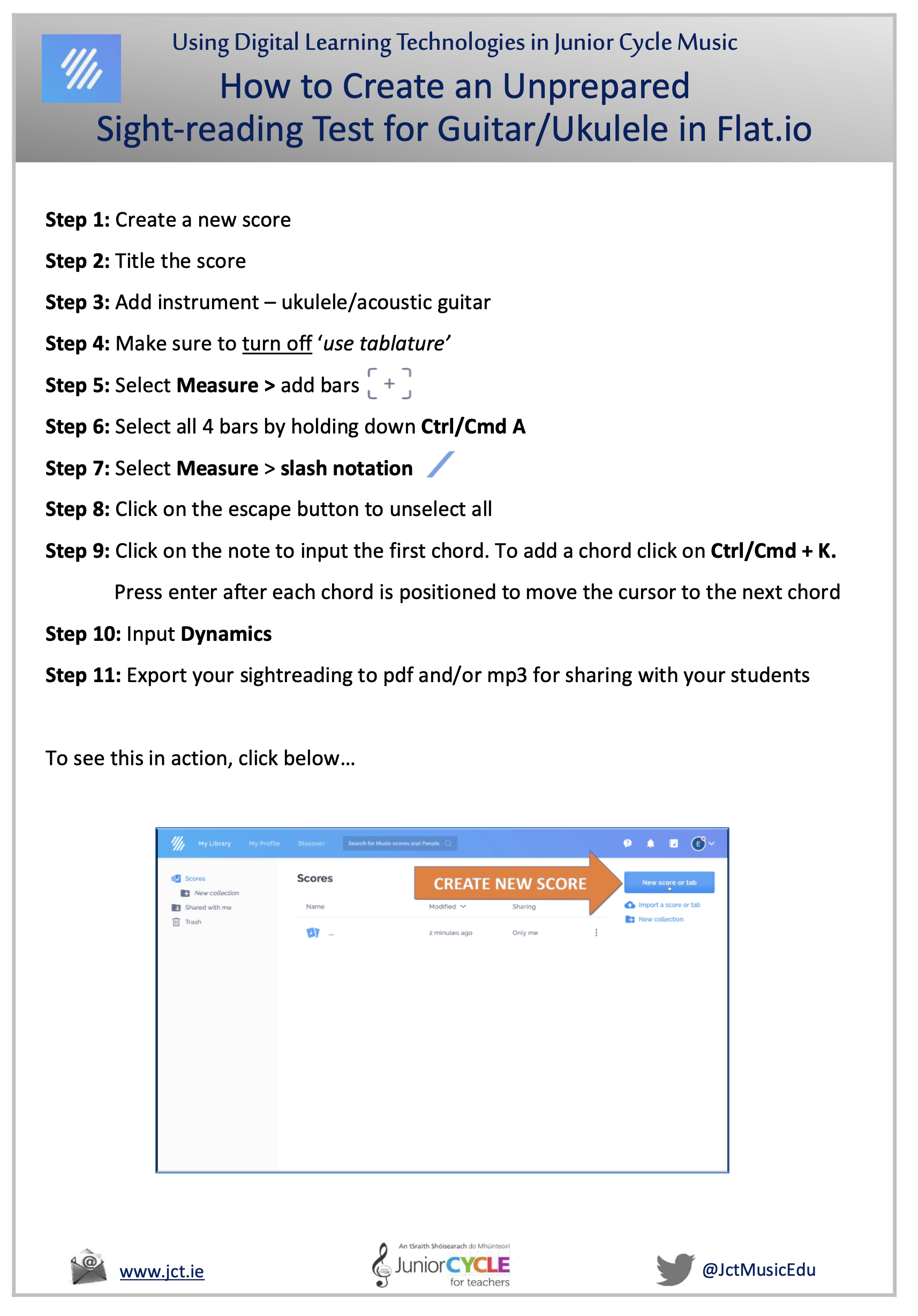 How to Create Ukulele Sight-reading Tests in Flat.io