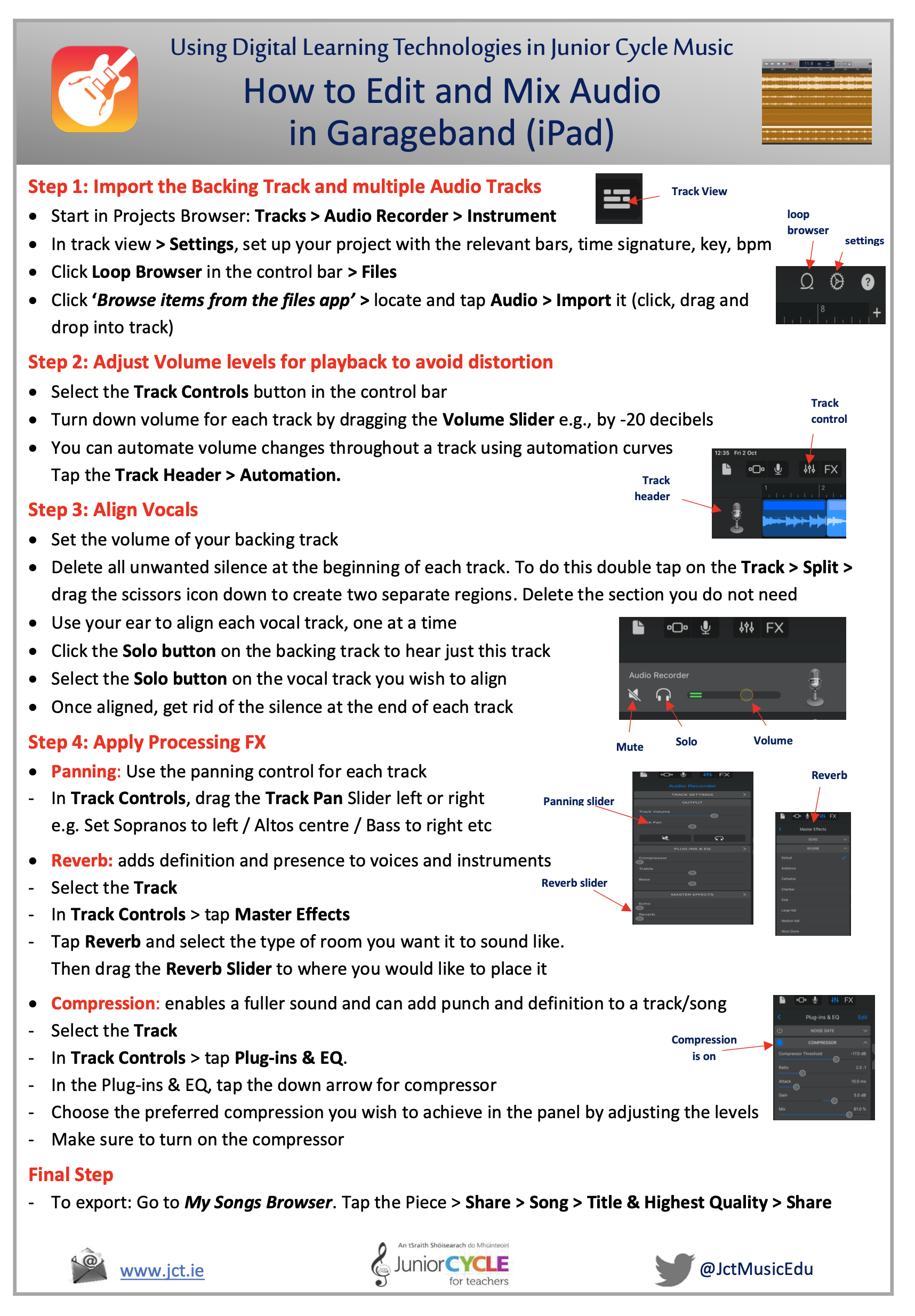 How to Edit and Mix Audio in Garageband (iPad)