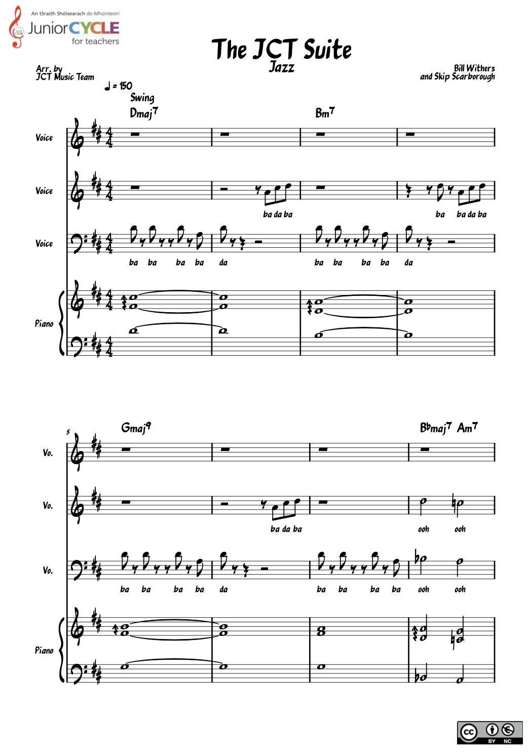 JAZZ: Possible 2nd Year Arrangement for 3 Voices and Piano