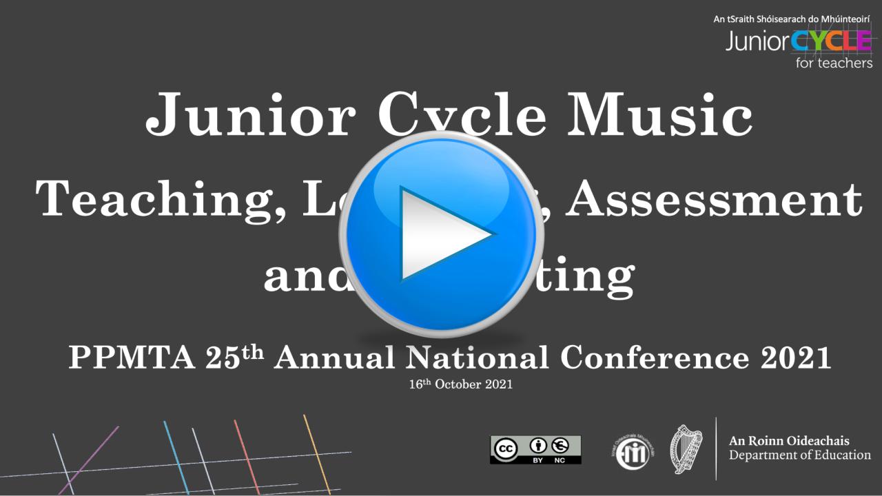 Teaching, Learning, Assessment and Reporting in Junior Cycle Music