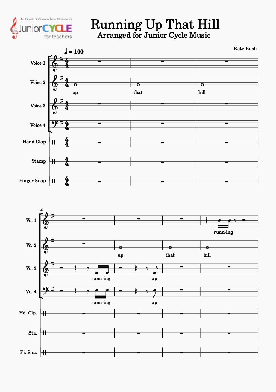 Running Up That Hill Editable Score