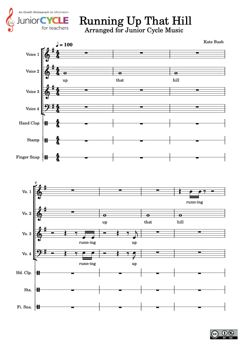 Possible Arrangement - Running Up That Hill Editable Score - XML