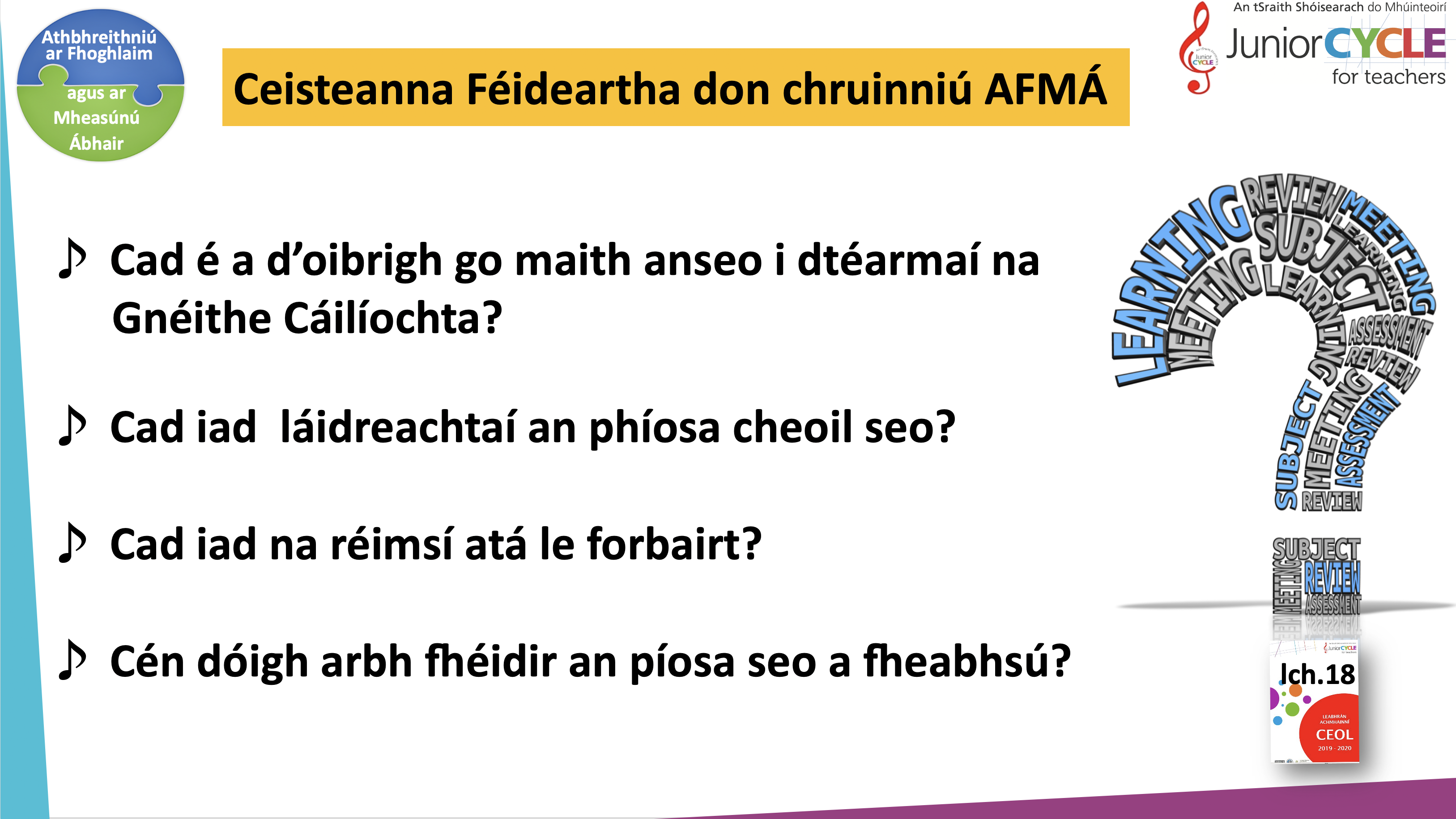 Ceisteanna Féideartha don chruinniú AFMÁ