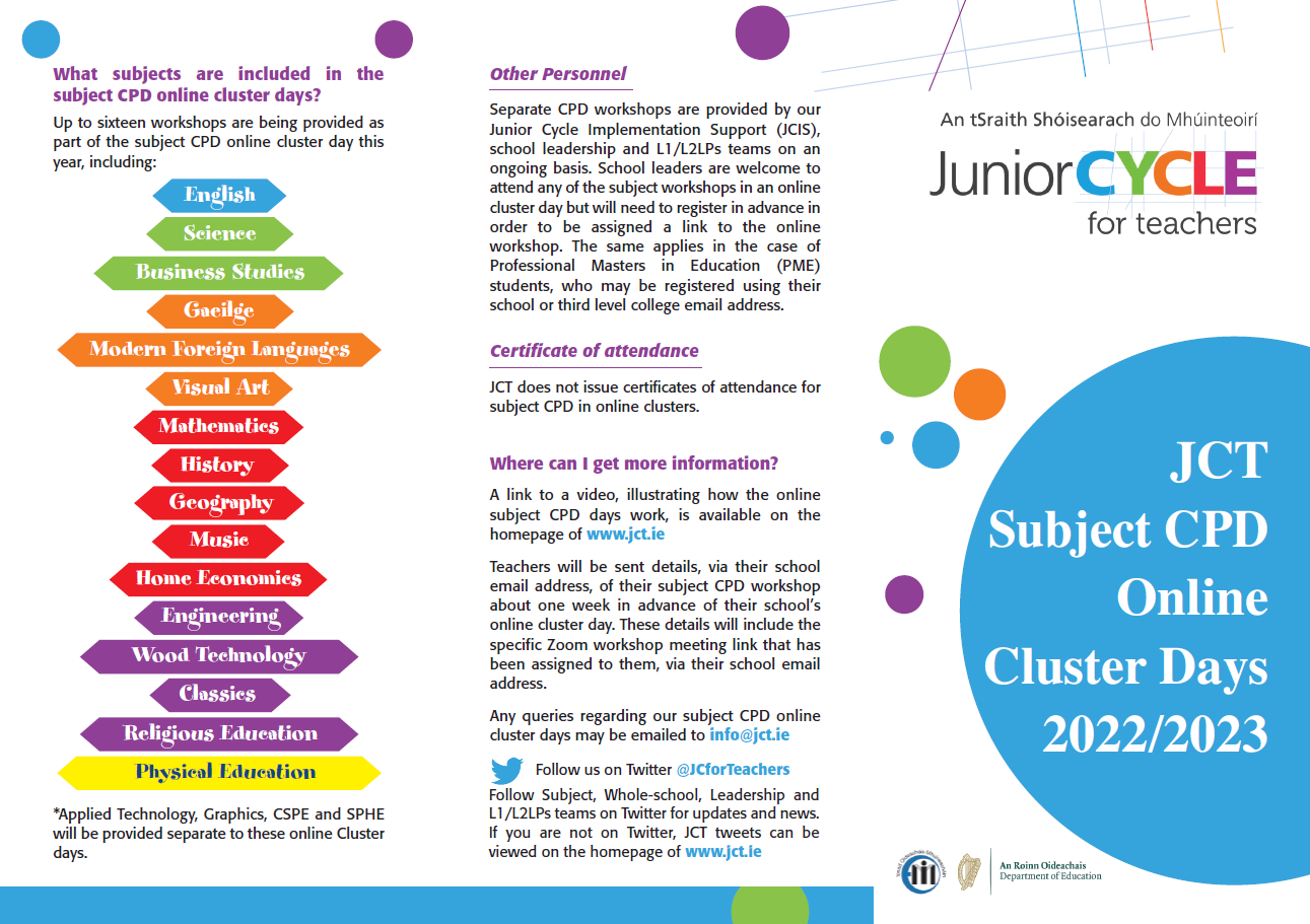 JCT Cluster Day Leaflet