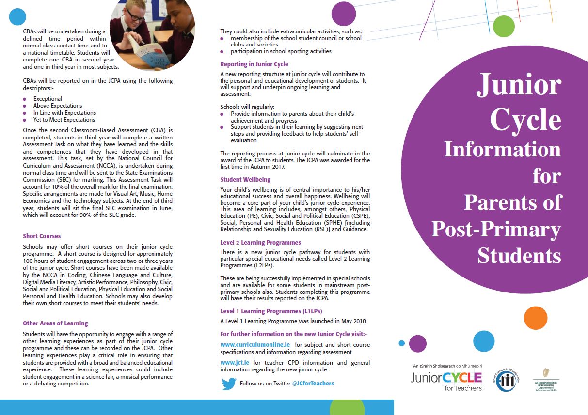 JC Info Parents Post Primary Leaflet