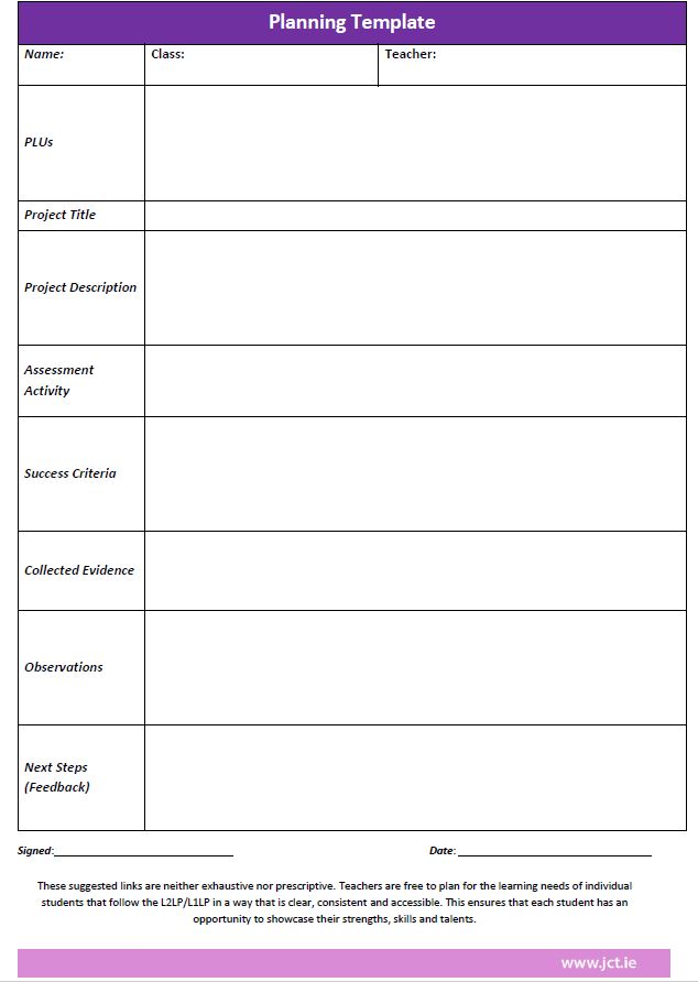 CBA1 Planning Template